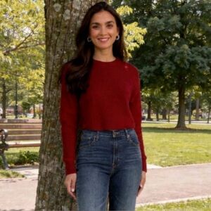 ABOUND CROP TEXTURED SWEATER SIZE SMALL